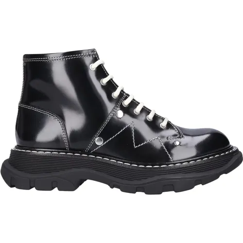 Blackberry Leder Stiefeletten , Damen, Größe: 39 EU - alexander mcqueen - Modalova