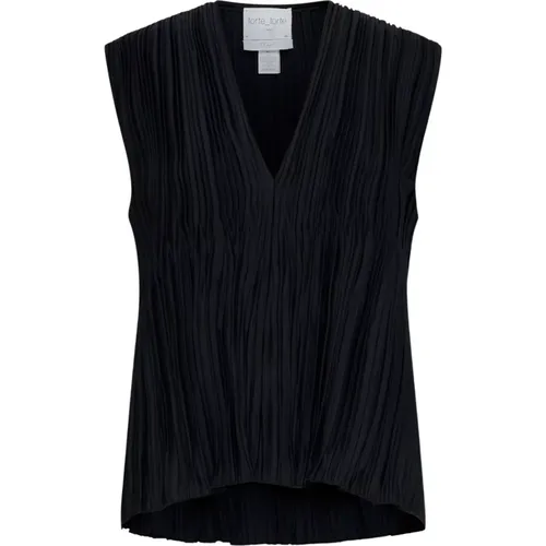 Schwarzes Top Eleganter Stil , Damen, Größe: L - Forte Forte - Modalova