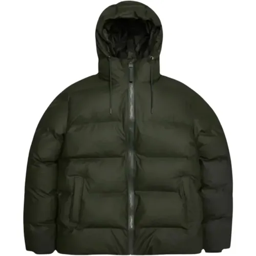 Wasserdichte Winter Puffer Jacke Grün , Damen, Größe: L - Rains - Modalova