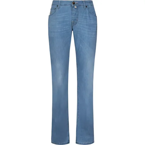 Slim Fit Jeans with Naples Print , male, Sizes: W31, W33, W34, W29, W35, W28, W32, W40, W30 - Jacob Cohën - Modalova