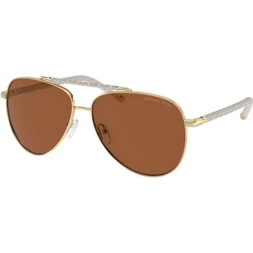 Gold Brown Sunglasses , unisex, Sizes: 59 MM - Michael Kors - Modalova