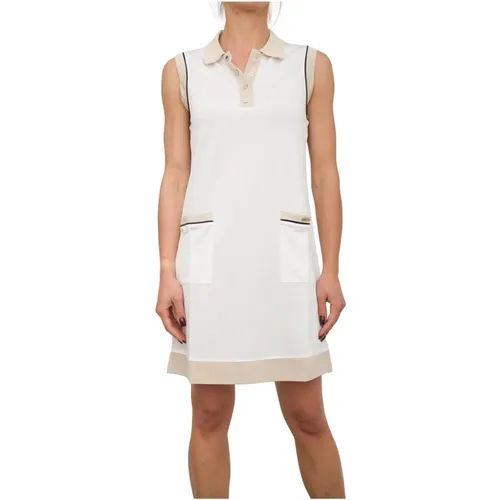 Ivory Jersey Kleid , Damen, Größe: XS - Liu Jo - Modalova