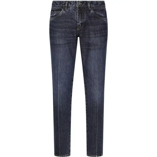 Indigo Slim Jeans Classic Design , male, Sizes: L - Dolce & Gabbana - Modalova