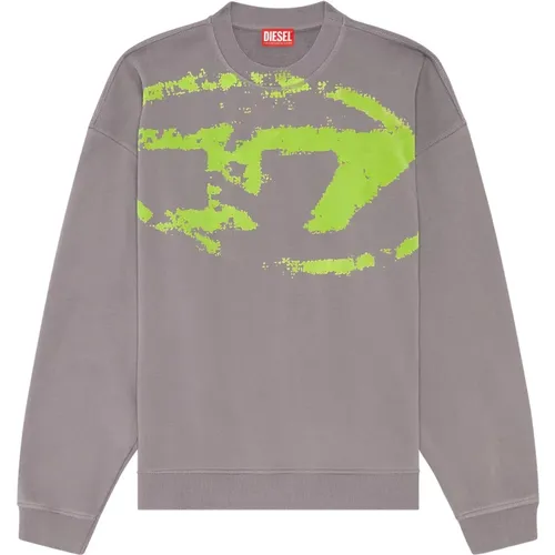 Sweatshirt mit beflocktem Distressed-Logo - Diesel - Modalova