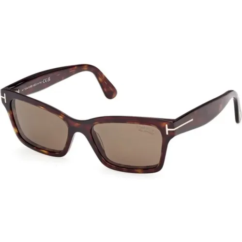Dark Havana Polarized Sunglasses , unisex, Sizes: 54 MM - Tom Ford - Modalova