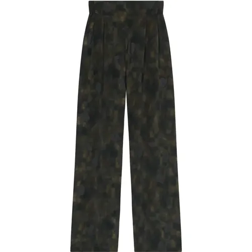 Loose silk pants with Klimt print , female, Sizes: L, M - Cortana - Modalova