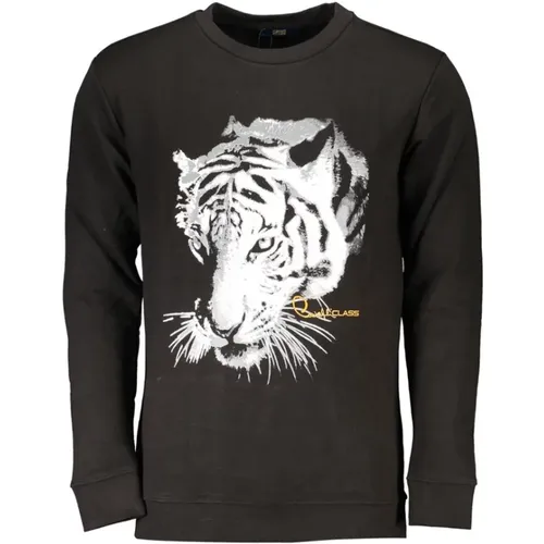 Cotton Sweatshirt Round Neck Logo , male, Sizes: M, S, 2XL, L, 3XL, XL - Cavalli Class - Modalova