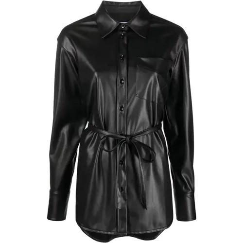 Schwarze Kunstlederhemdjacke , Damen, Größe: XS - Proenza Schouler - Modalova