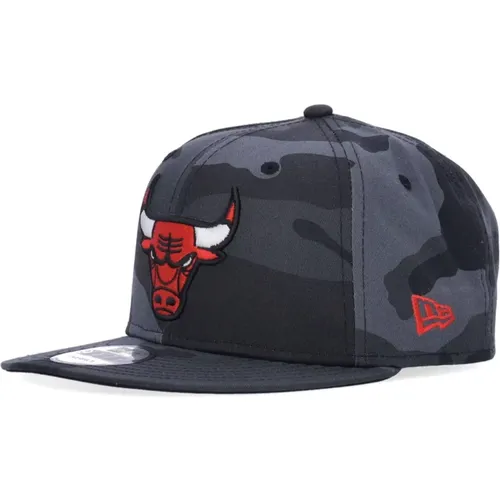 Chicago Bulls Camo Flache Schirmkappe , Herren, Größe: S - new era - Modalova