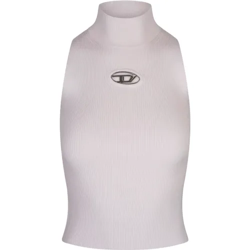 Ribbed Sleeveless Top Oval D , female, Sizes: XS, M, S - Diesel - Modalova