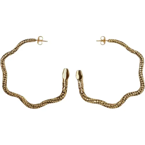 Tao Hoop Earrings in Gold Metal , female, Sizes: ONE SIZE - Aurélie Bidermann - Modalova