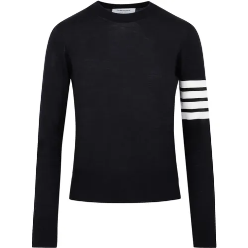 Wool Sweater with Signature Stripes , female, Sizes: M, XS, 2XS - Thom Browne - Modalova