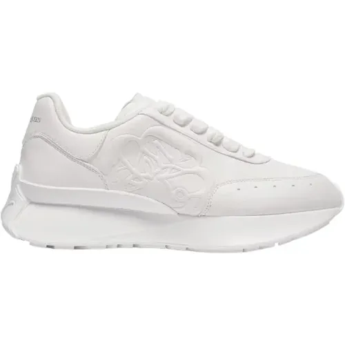 Leather sneakers , female, Sizes: 3 UK, 8 UK, 6 UK, 4 UK, 7 UK, 2 UK, 5 UK - alexander mcqueen - Modalova