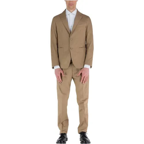 Cotton Twill Single Breasted Suit Set , male, Sizes: XL - Tagliatore - Modalova