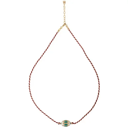 Varadero Halskette mit Emaille und Türkis , Damen, Größe: ONE Size - Dorothée Sausset - Modalova