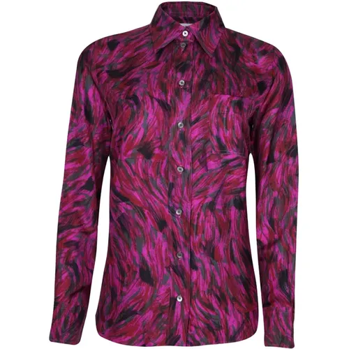 Silk Multicolored Long Sleeve Shirt , female, Sizes: S, M - Lanvin - Modalova