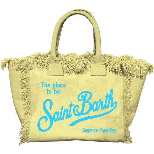 Gelbe Canvas-Handtasche Vanity-Modell - Saint Barth - Modalova