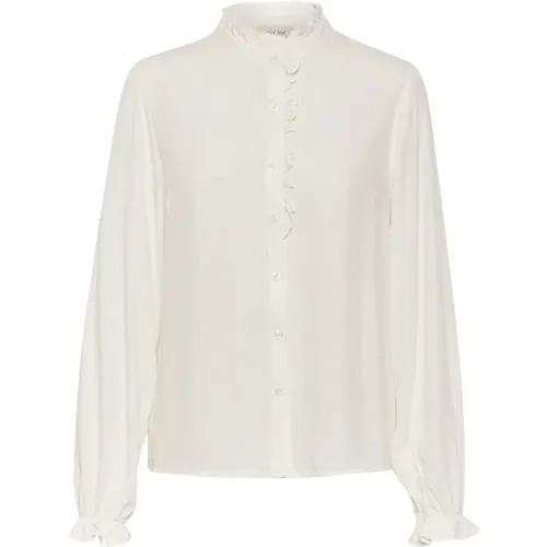 Feminine Shirt Blouse with Puff Sleeves , female, Sizes: 2XL, S, M, XS, 3XL, L, XL - Cream - Modalova