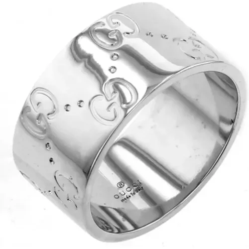 Pre-owned Silver White Gold Gucci Ring , female, Sizes: ONE SIZE - Gucci Vintage - Modalova