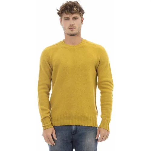 Rundhals Langarm Pullover , Herren, Größe: M - Alpha Studio - Modalova