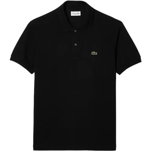 Klassisches Polo Schwarz Baumwolle Piqué , Herren, Größe: L - Lacoste - Modalova