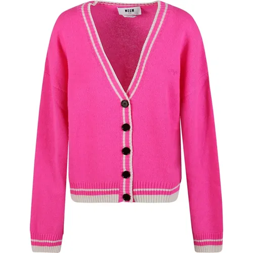 Contrast Profile Cardigan , female, Sizes: XS - Msgm - Modalova