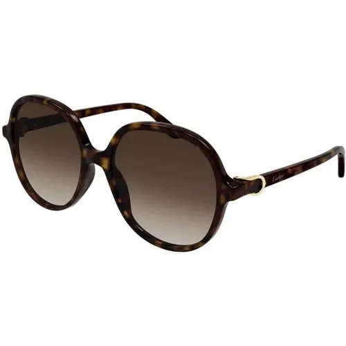 Havana Bio Acetate Sunglasses , unisex, Sizes: 57 MM - Cartier - Modalova