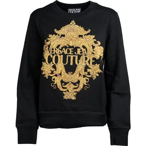 Baroque Crystal Sweatshirt , female, Sizes: S - Versace Jeans Couture - Modalova