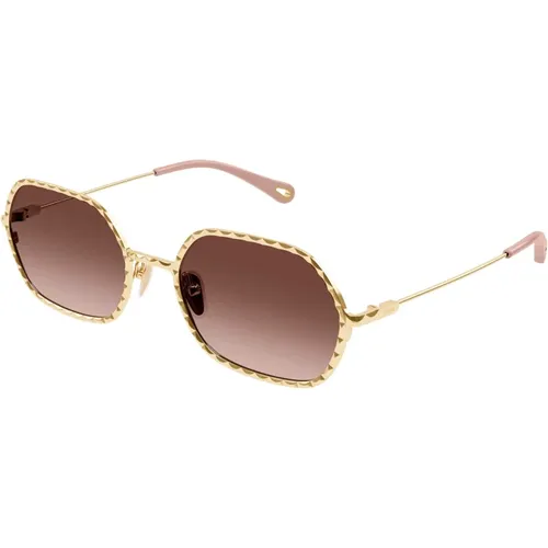 Stilvolle Sonnenbrille in Schwarz , Damen, Größe: 56 MM - Chloé - Modalova