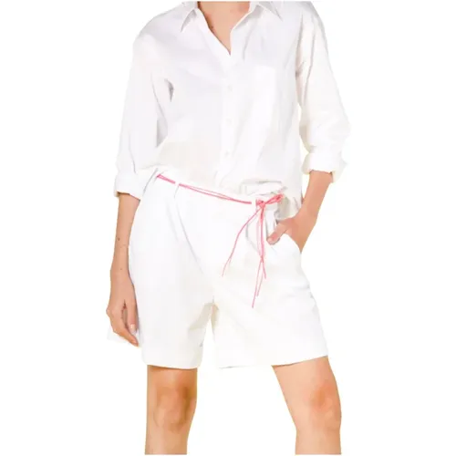 Weiße Chino Bermuda Gabardine Shorts , Damen, Größe: XL - Mason's - Modalova
