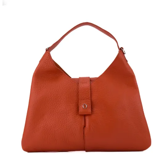 Leather Handbag with Metal Logo , female, Sizes: ONE SIZE - Orciani - Modalova