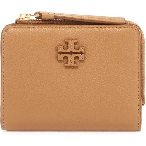 Hammered leather double pocket wallet , female, Sizes: ONE SIZE - TORY BURCH - Modalova