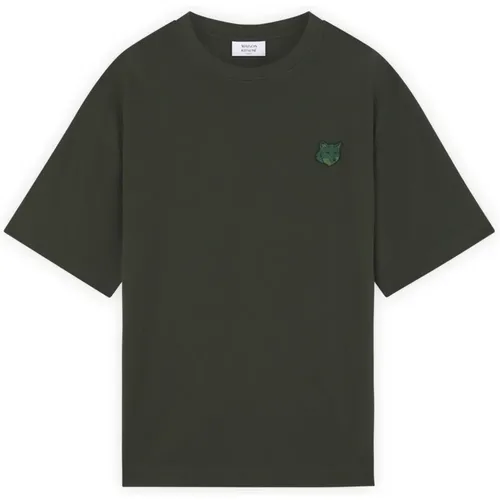 Fuchs Kopf Patch T-Shirt , Herren, Größe: S - Maison Kitsuné - Modalova