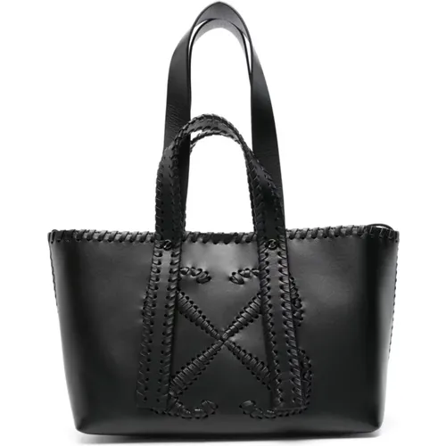 Tote Bag with Arrows Design , female, Sizes: ONE SIZE - Off White - Modalova