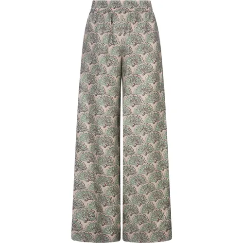 Green Silk Palazzo Trousers , female, Sizes: L, S - La DoubleJ - Modalova