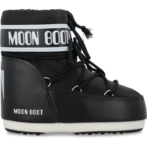 Schwarze Geschlossene Icon Low Nylon Stiefel , Damen, Größe: 39 EU - moon boot - Modalova