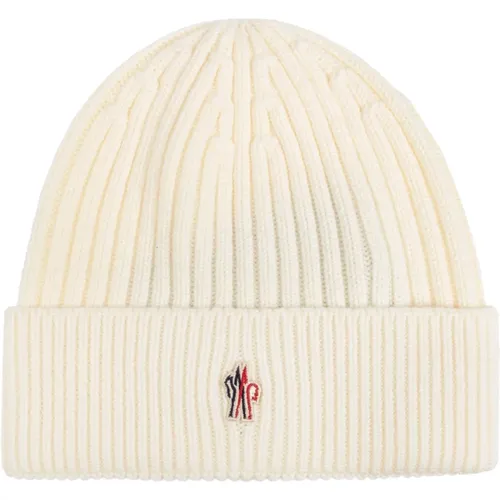 Wool hat with logo , male, Sizes: ONE SIZE - Moncler - Modalova