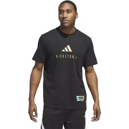 Logo Grafik T-Shirt , Herren, Größe: M - Adidas - Modalova