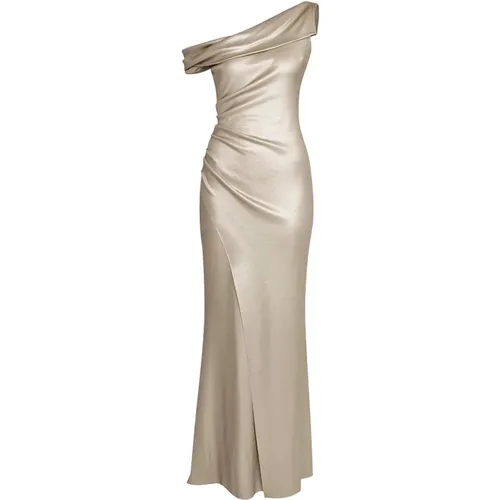 Goldenes Asymmetrisches One-Shoulder Kleid - Chiara Boni - Modalova