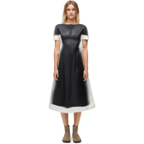 Silk Satin Blur Dress , female, Sizes: XS - Loewe - Modalova