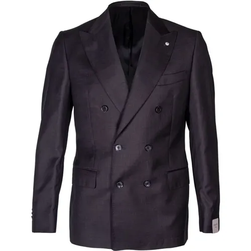 Wool Double-Breasted Suit Jacket , male, Sizes: M, L, XL - L.b.m. 1911 - Modalova