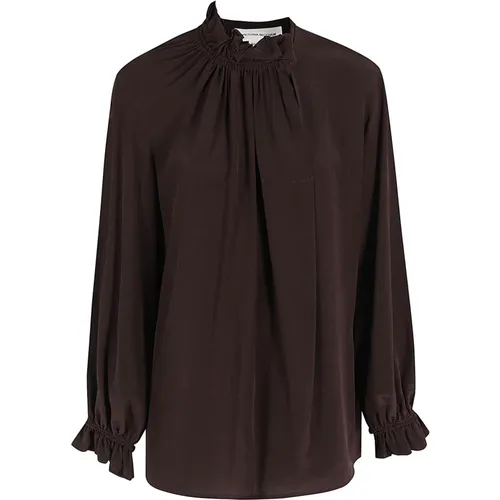 Ruffle Neck Blouse , female, Sizes: S, 2XS - Victoria Beckham - Modalova