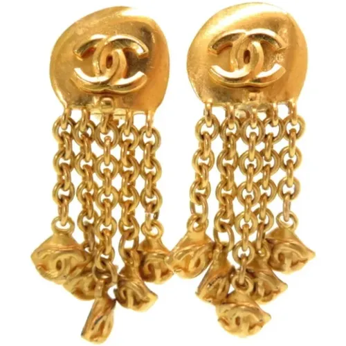 Goldene Metall Chanel Ohrringe - Chanel Vintage - Modalova