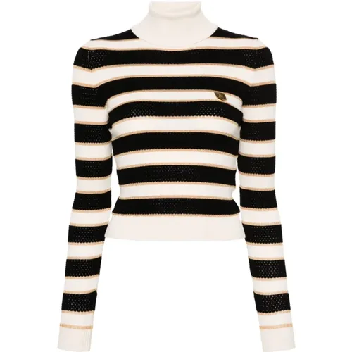 Striped Metallic Sweater , female, Sizes: 2XL, L, XL, M, S - Elisabetta Franchi - Modalova