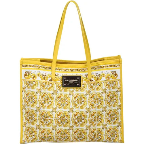 Majolica Tiles Shopper Bags , female, Sizes: ONE SIZE - Dolce & Gabbana - Modalova