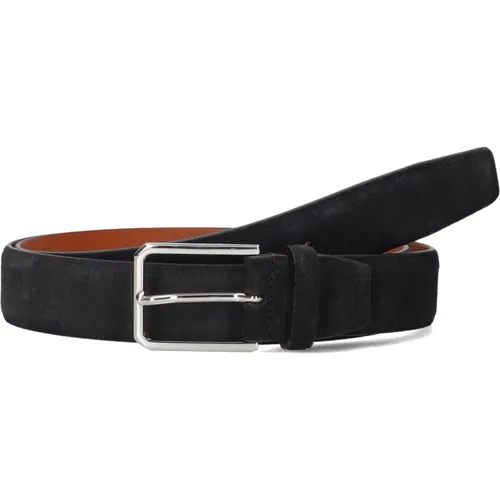 Graues Wildleder Herrengürtel , Herren, Größe: 115 CM - Santoni - Modalova