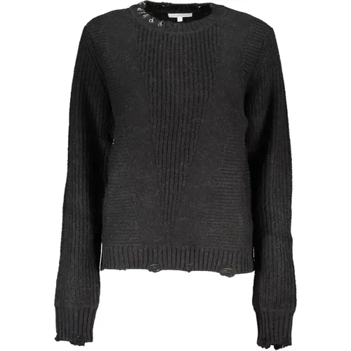 Schwarzer Pullover mit langen Ärmeln und Logo , Damen, Größe: XS - PATRIZIA PEPE - Modalova