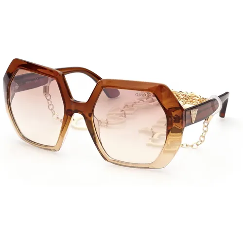 Golden Mirror Sunglasses , female, Sizes: 57 MM - Guess - Modalova