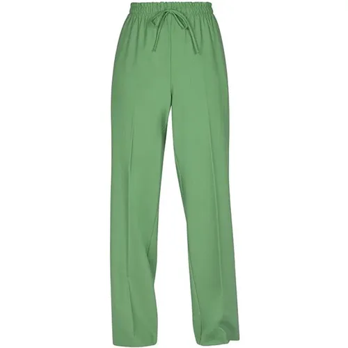 Wide wool blend pants with elastic waist , female, Sizes: S, M - Ottod'Ame - Modalova