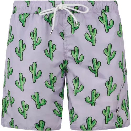 Cactus Lilac Swim Short , male, Sizes: XL - YES I AM - Modalova